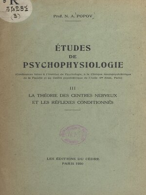 cover image of Études de psychophysiologie (3)